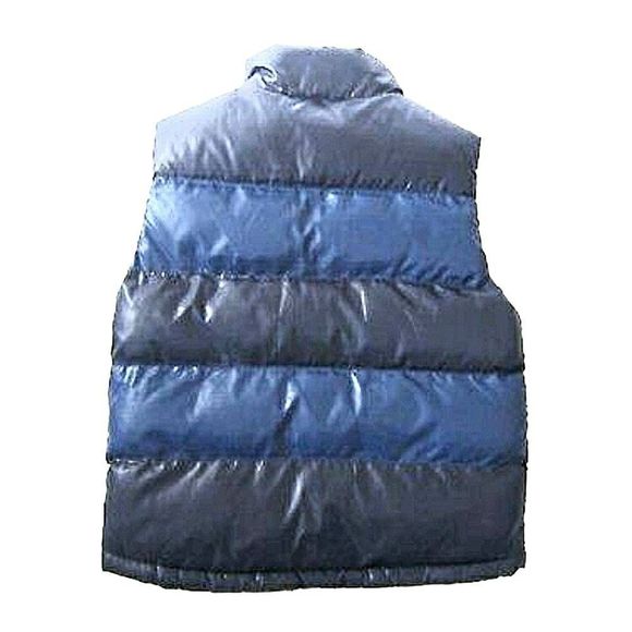 The Children's Place Reversible Chunky Puffer Blue Striped Zip-Up Vest - 7/8 - Picture 6 of 7